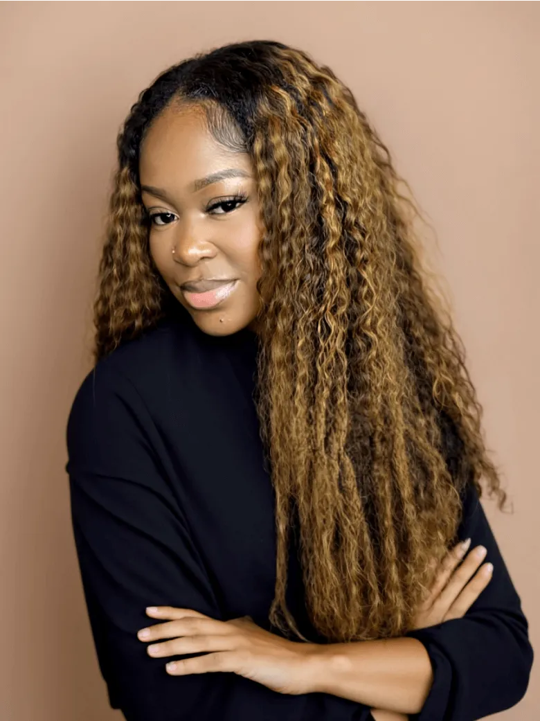 UNice #FB30 Brown Balayage Highlight 4Pcs Jerry Curly Human Hair Bundles