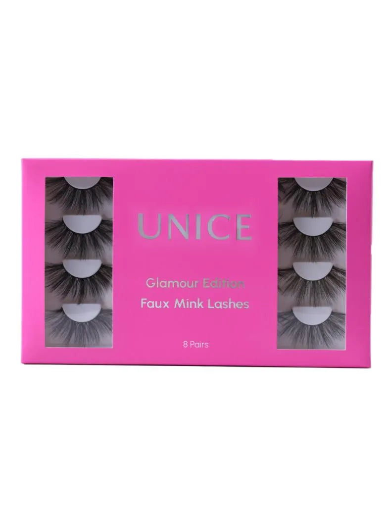 UNice 8 Pairs 3D False Eyelashes Cat Eye Sexy Look Soft Reusable