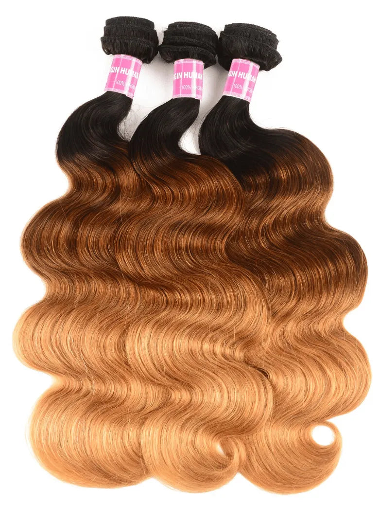 UNice Hair 3 Bundles Brazilian Ombre Body Wave Human Hair
