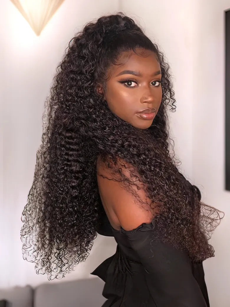 [200% Density] HD Lace Wigs 13x4 Curly Lace Front Wigs Human Hair Transparent Glueless Lace Wigs