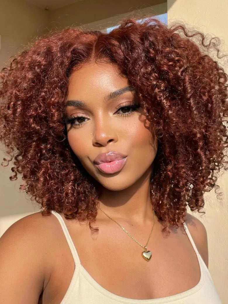 [7x5 Lace | 180% Density] UNice 7x5 Bye-Bye Knots™ Wig Glueless Lace Sunset Afro Kinky Curly for Reddish Brown Wig