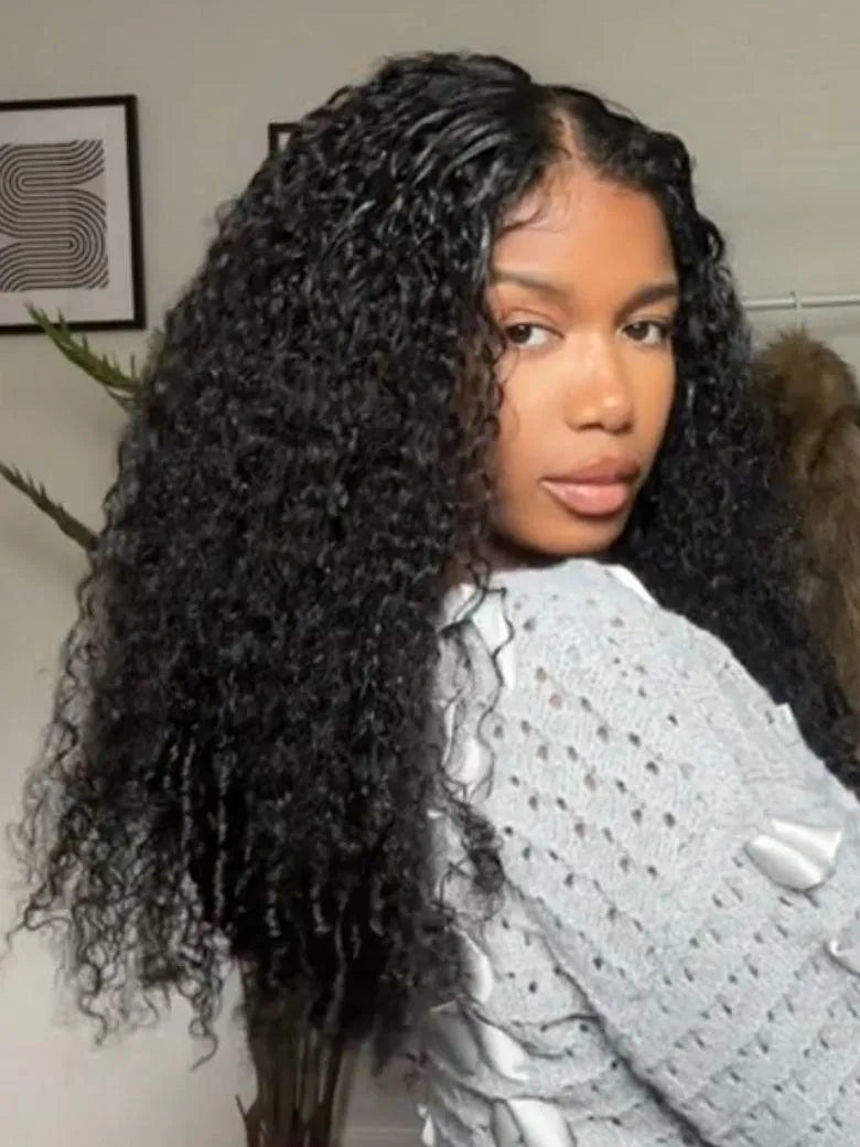 UNice Burmese Curly InvisiBlend™ V Part Natural Human Hair Wig with Finger Coil Ends