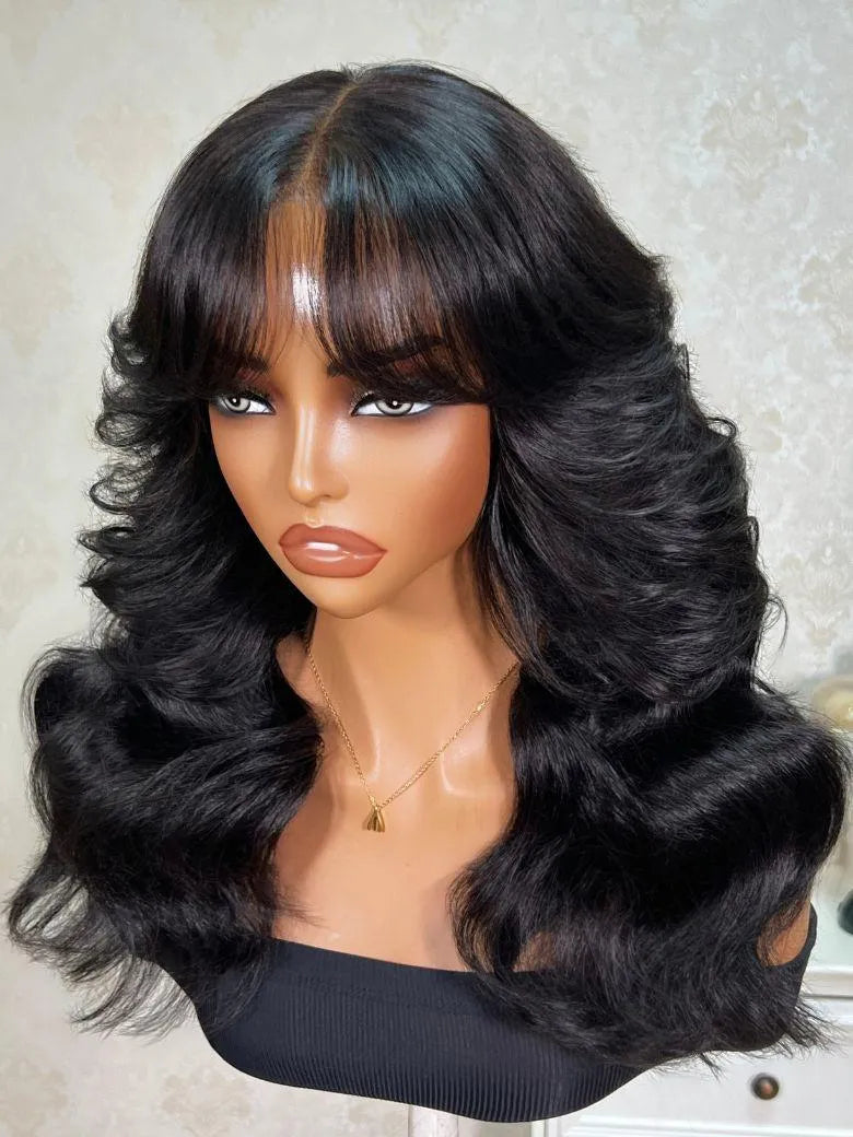 UNice Layered Shag with Wispy Bangs Bye-Bye Slip™ 7x5 Lace Closure Glueless Human Hair Wig Effortlessly Polished Look