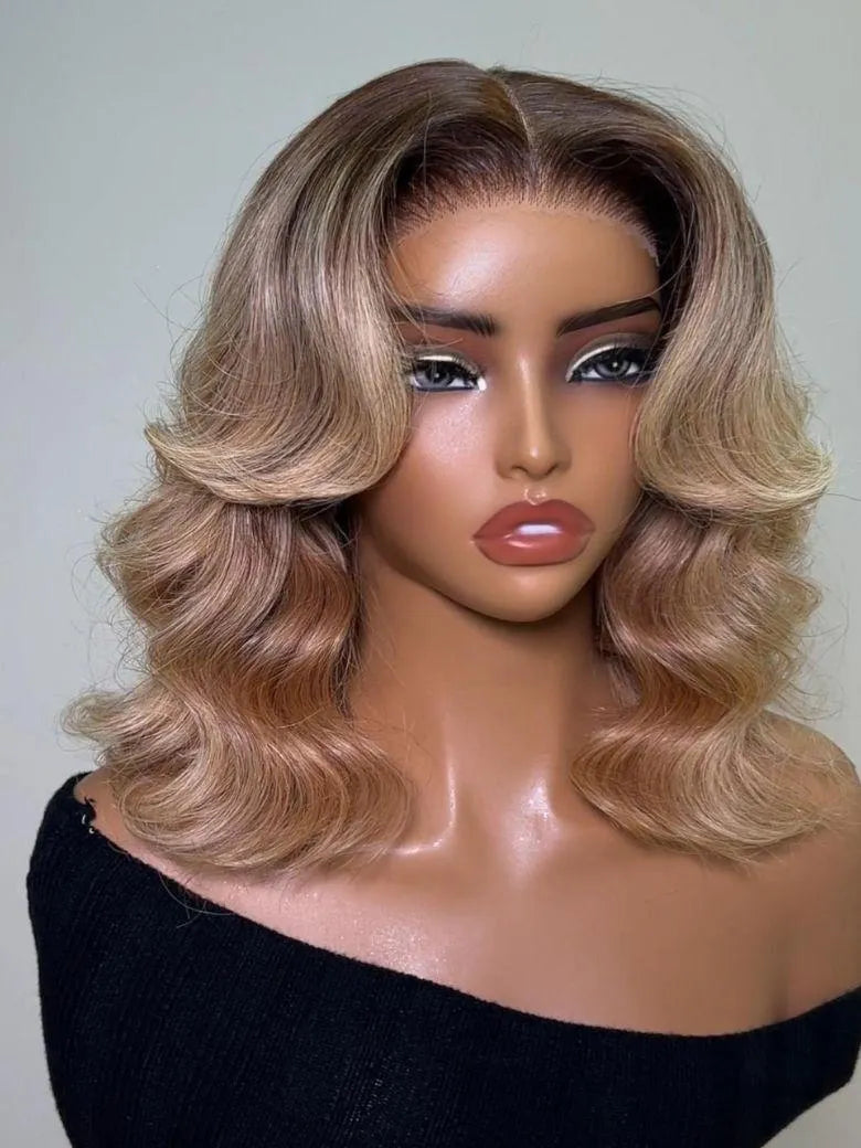 UNice Rooted Blonde Layered Blowout Bob Bye-Bye Slip™ 7x5 Lace Glueless Wig for Beginners
