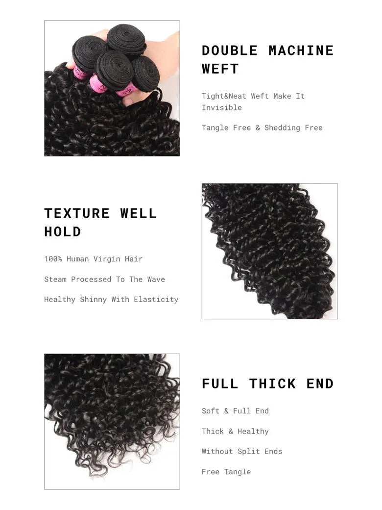 UNice Hair Icenu Series 1 Piece Jerry Curly Human Virgin Hair Weaving