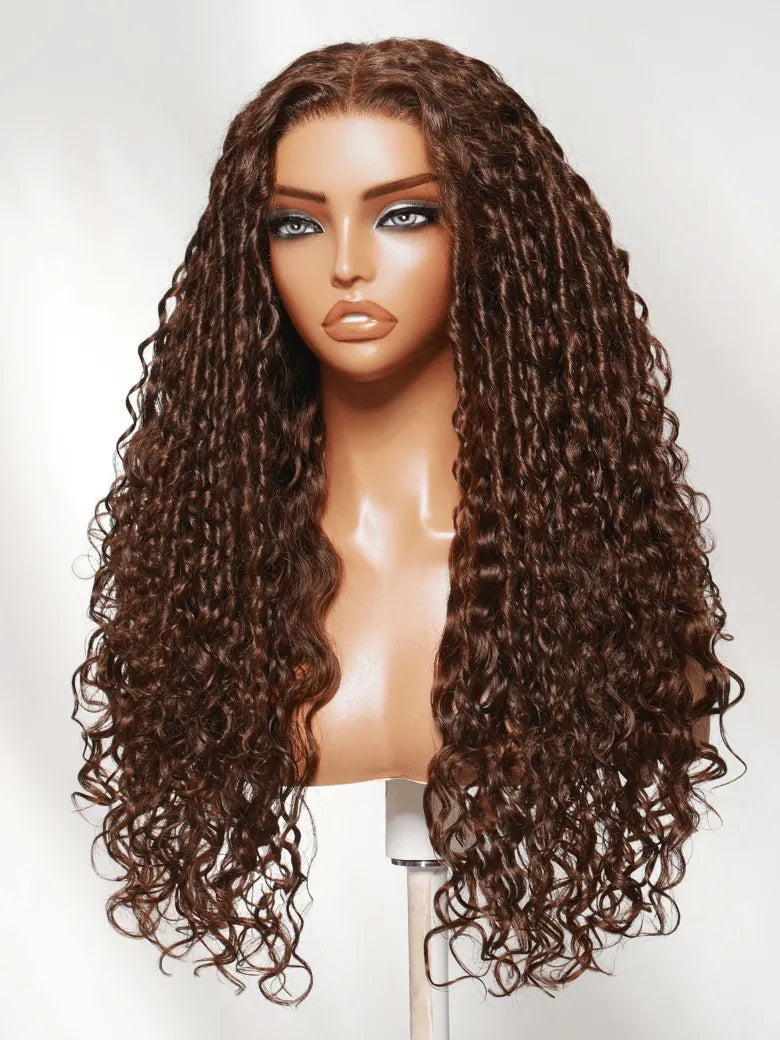 UNice Bye-Bye Slip™ 7x5 Lace Glueless Auburn/Red Brown Type 3/4-Inspired Multi-Textured Curls Wig with Loose Wavy Ends