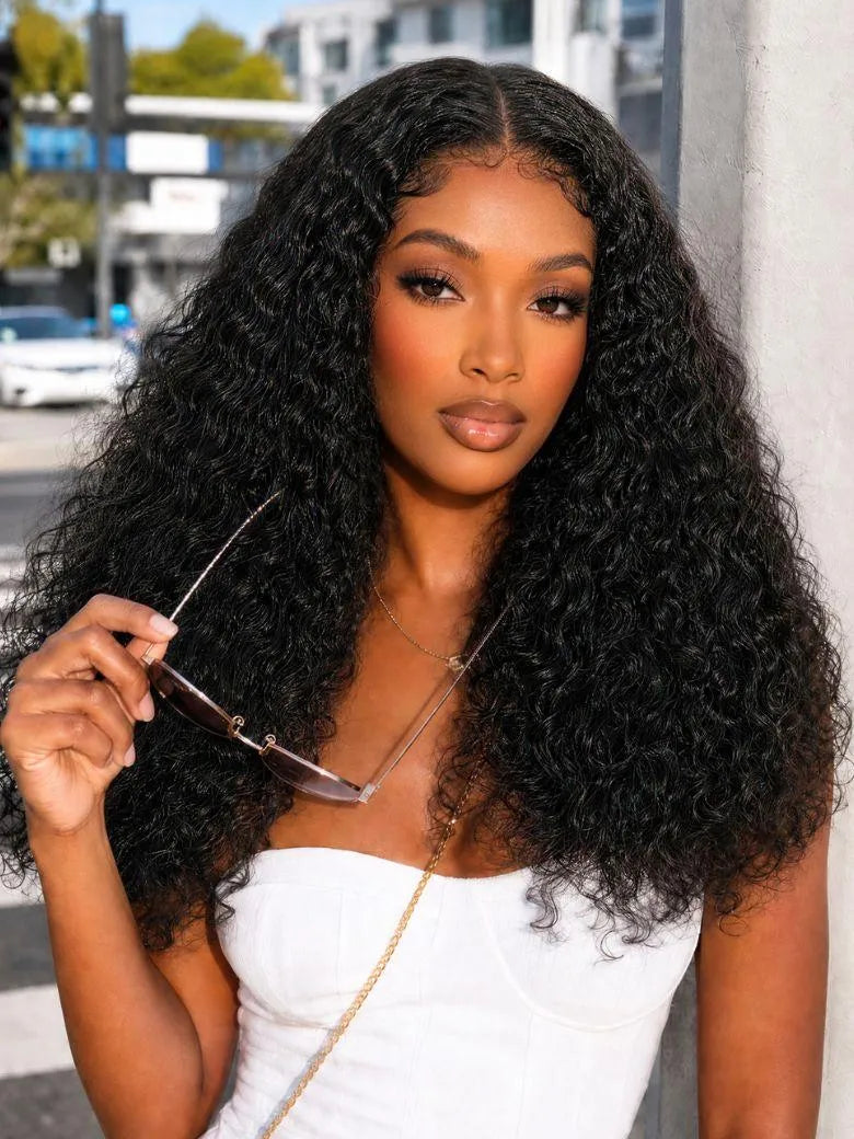 UNice Pre-Defined Layered Kinky Curly Wig Bye-Bye Slip™ 7×5 Lace Closure Glueless Blend-Ready Voluminous Natural Curls Wig With 4C Baby Hair