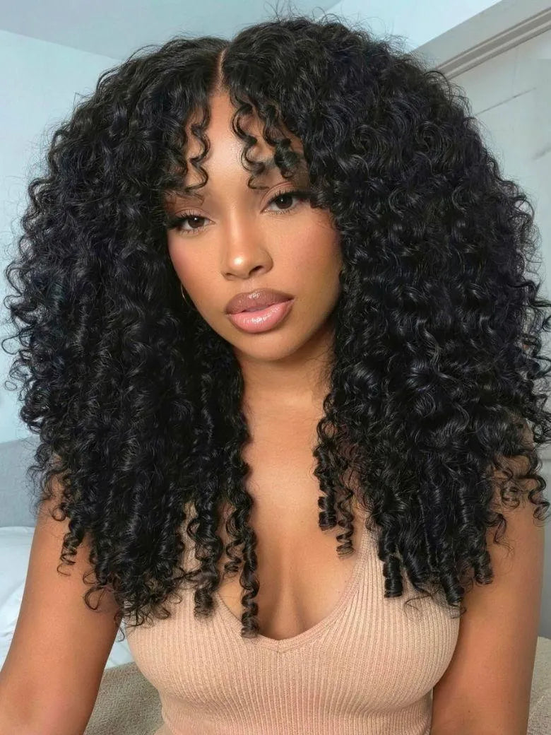 UNice Burmese Curly Bye-Bye Slip™ Glueless Lace Put-On-and-Go Quality Human Hair Wig