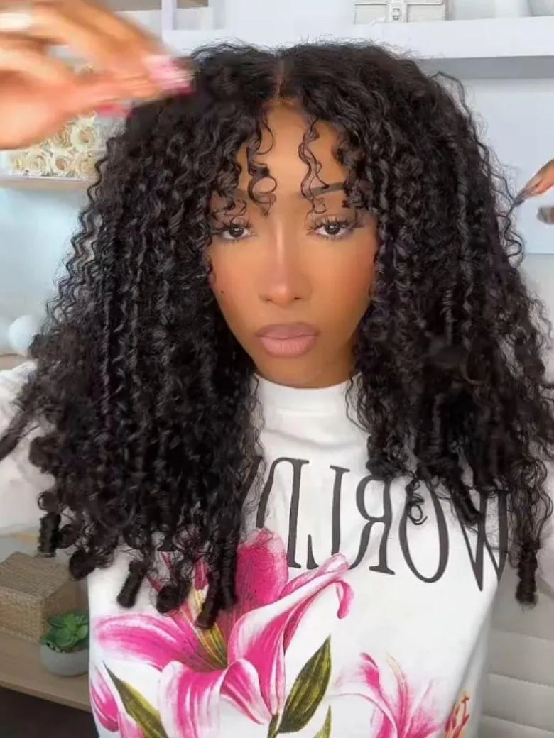 UNice Burmese Curly Bye-Bye Slip™ Glueless Lace Put-On-and-Go Quality Human Hair Wig