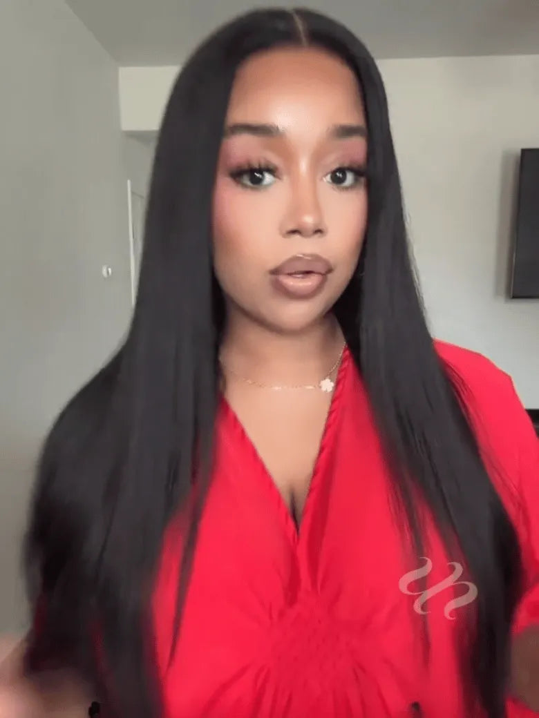 UNice Yaki Straight Bye-Bye Slip™ Glueless Natural-Looking Human Hair Wig with Flexible Drawstring