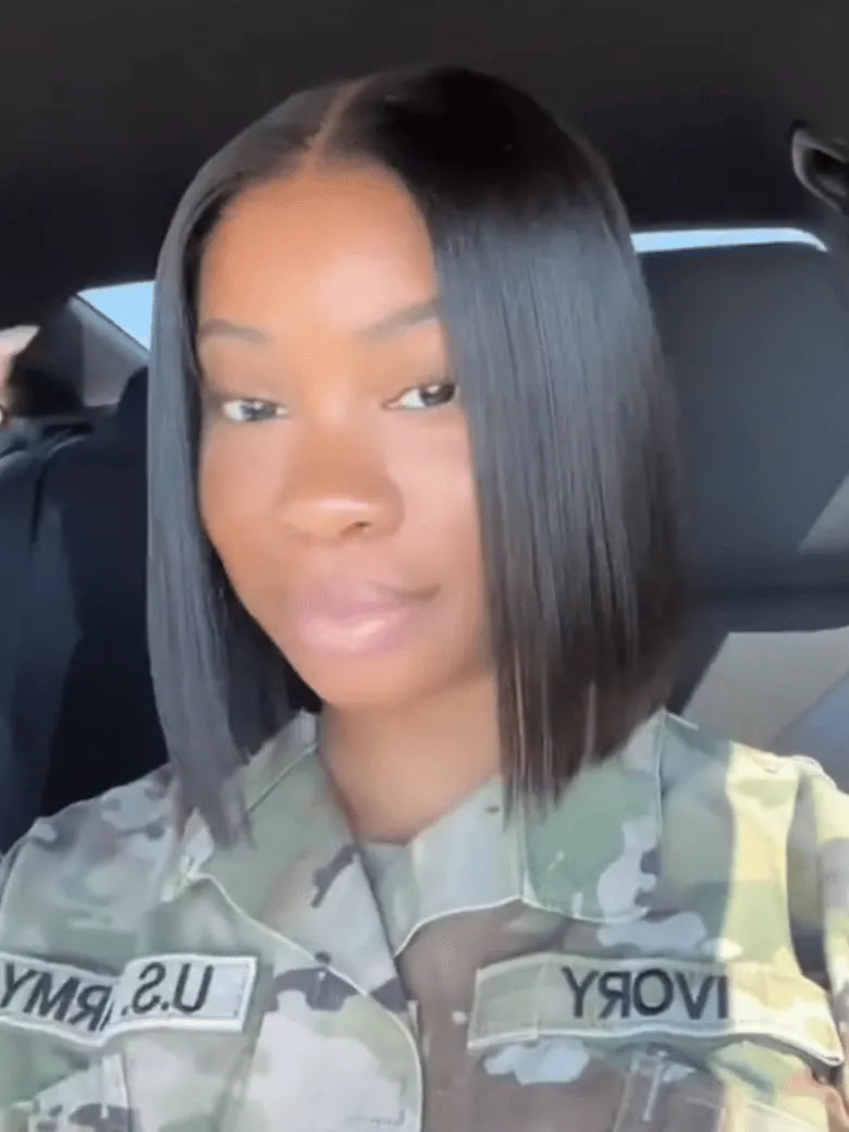 UNice 7x5 Bye-Bye Knots Glueless Lace Bleached Knots Pre Layered Bob With Drawstring Wig