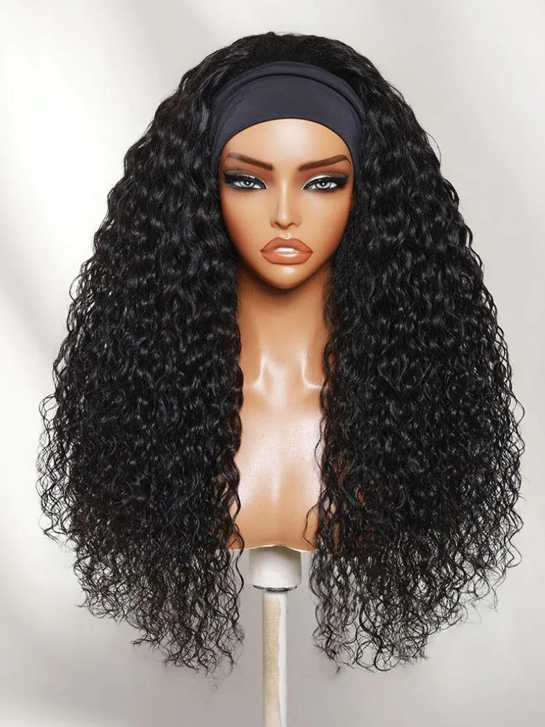 UNice Water Wave 2-in-1 Switch™ Breathable Headband & Half Wig with Flexible Drawstring