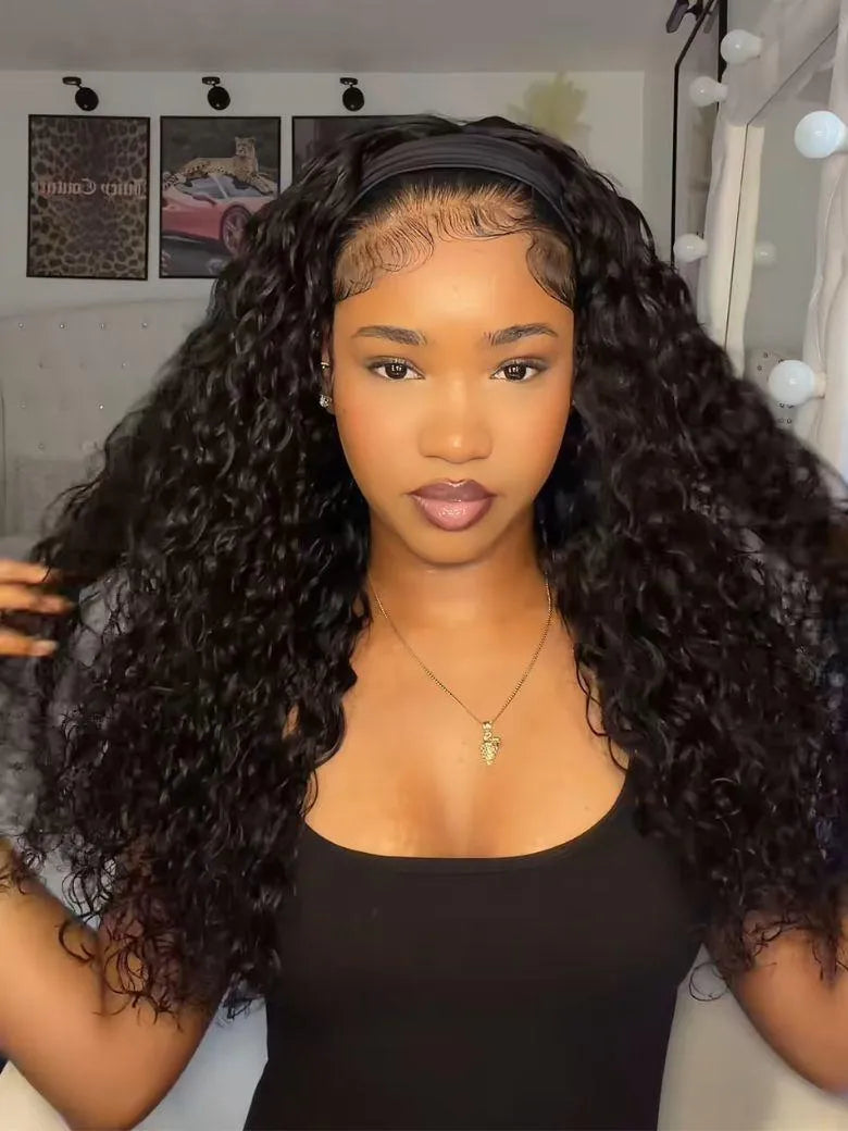 UNice 2-In-1 Switch™ & HookFit™ Headband Wig Water Wave for Healthcare Workers | Comfortable, Secure, and Effortless All-Day Wear for Busy Shifts