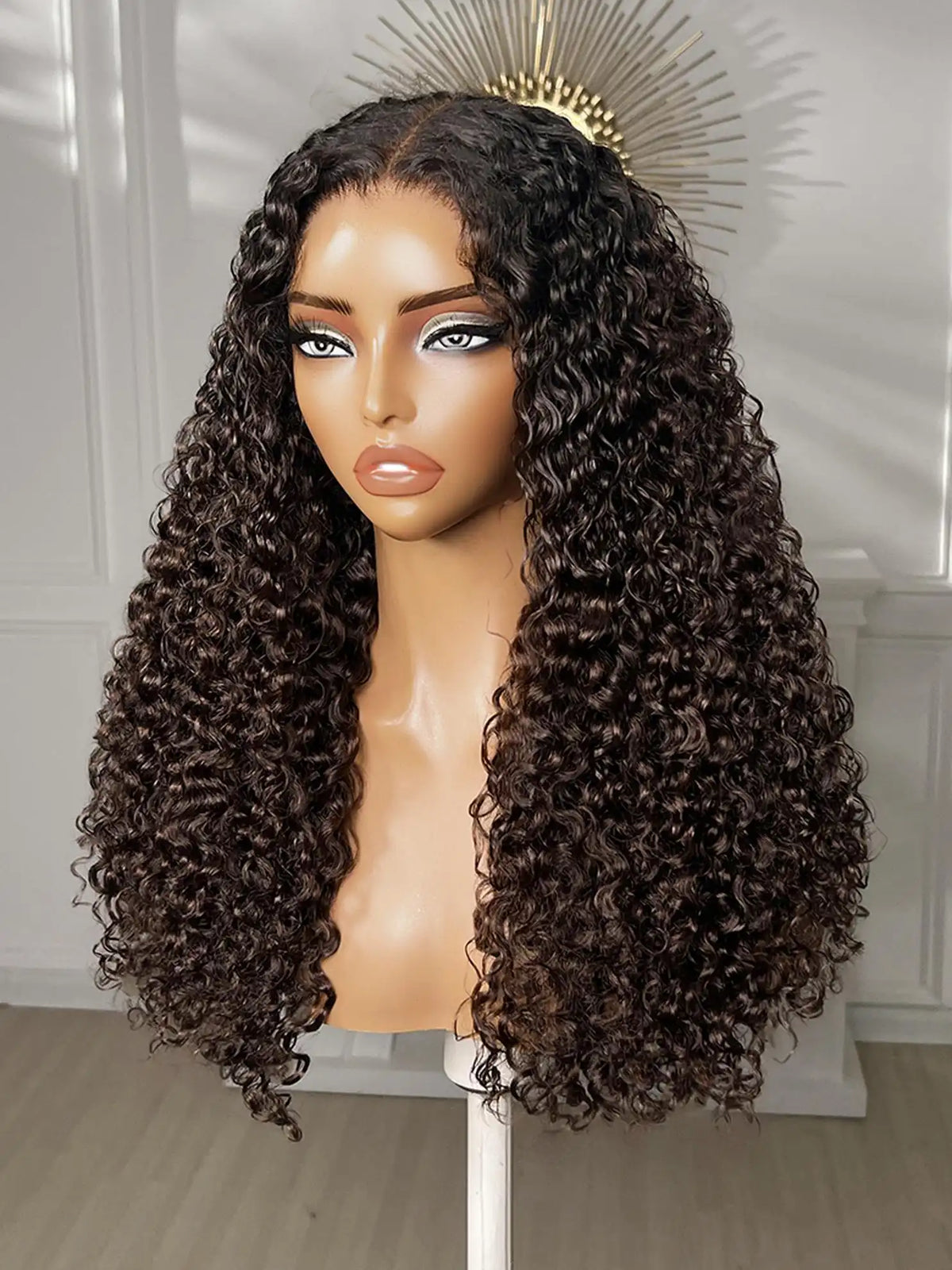 UNice Chocolate Brown Deep Curly Bye-Bye Slip™ 7x5 Lace Glueless Wig for Beginner