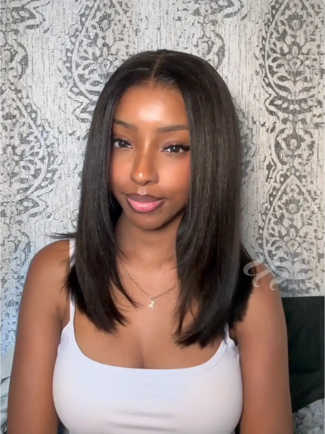 UNice Yaki Bob Bye-Bye Slip™ Put-On-and-Go Glueless Lace Human Hair Natural Black Wig for Beginners