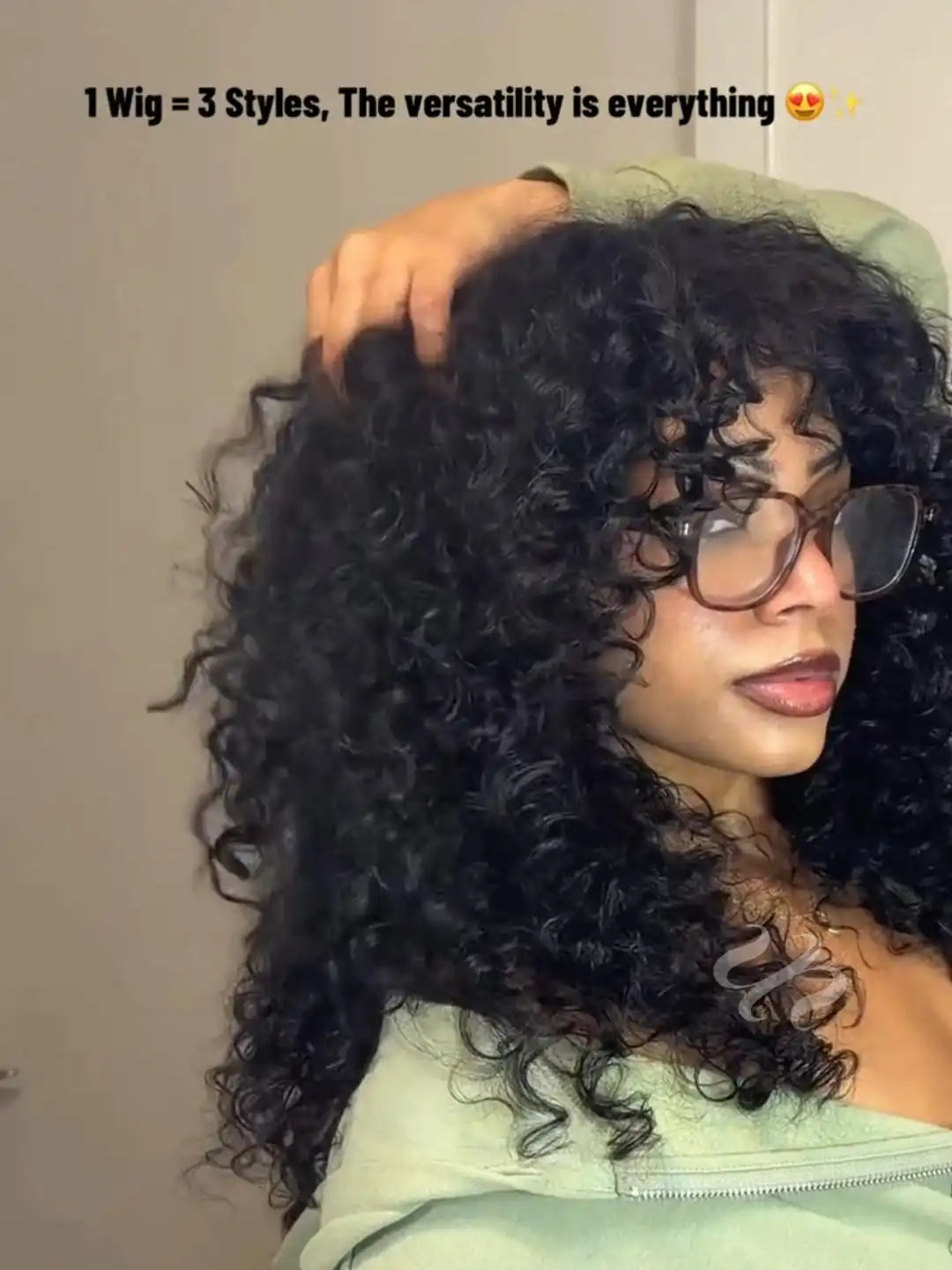 UNice Shaggy Curly Bangs 2×4 Lace Glueless Human Hair Drawstring Wig for Beginners