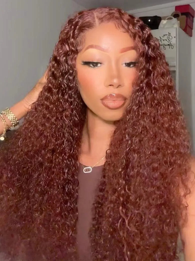 UNice Mahogany Red Brown Jerry Curl 3Pcs 100% Remy Human Hair Bundles