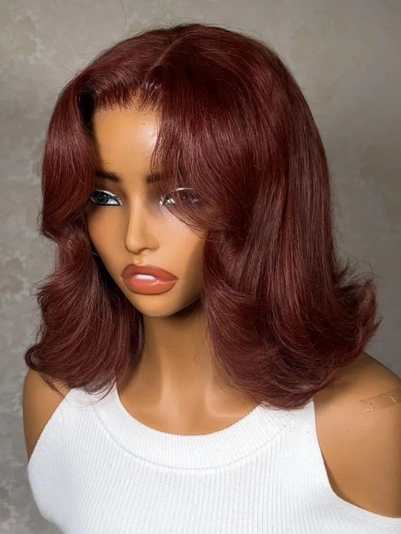 UNice Copper Auburn Blowout Bob Wig Bye-Bye Slip™ 7×5 Lace Closure Glueless Glam-Ready Rich Warm Tone Natural Finish