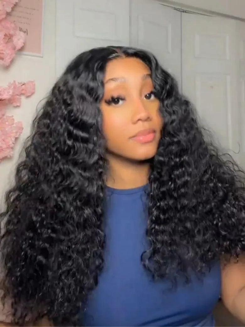 UNice Indian Curly Bye-Bye Slip™ 7x5 Lace Glueless Human Hair Wig with Fluffy Bouncy Curls and Invisi Drawstring