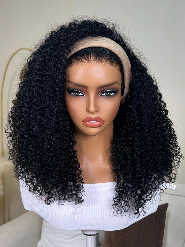 UNice Side Part Curly InvisiBlend™ V Part Human Hair Wig for Natural Hair Match