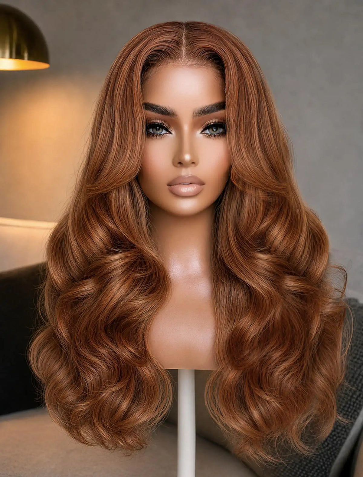 UNice Light Copper Auburn Body Wave Bye-Bye Slip™ 7x5 Lace Quality Human Hair Wig Ready-to-Go