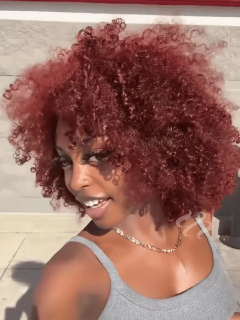 [7x5 Lace | 180% Density] UNice 7x5 Bye-Bye Knots™ Wig Glueless Lace Sunset Afro Kinky Curly for Reddish Brown Wig