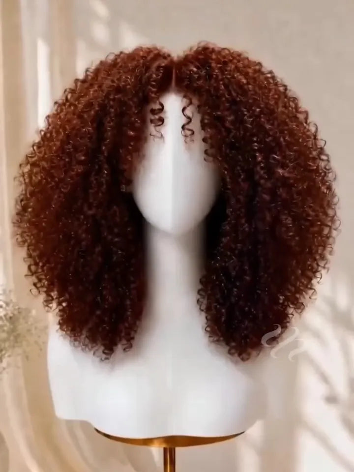 UNice Reddish Brown Curly Bye-Bye Slip™ Ready-to-Wear Glueless Human Hair Wig
