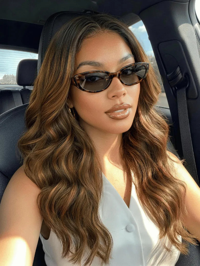 UNice Brown Highlights Body Wave Bye-Bye Slip™ Glueless Put-On-and-Go Drawstring Human Hair Wig