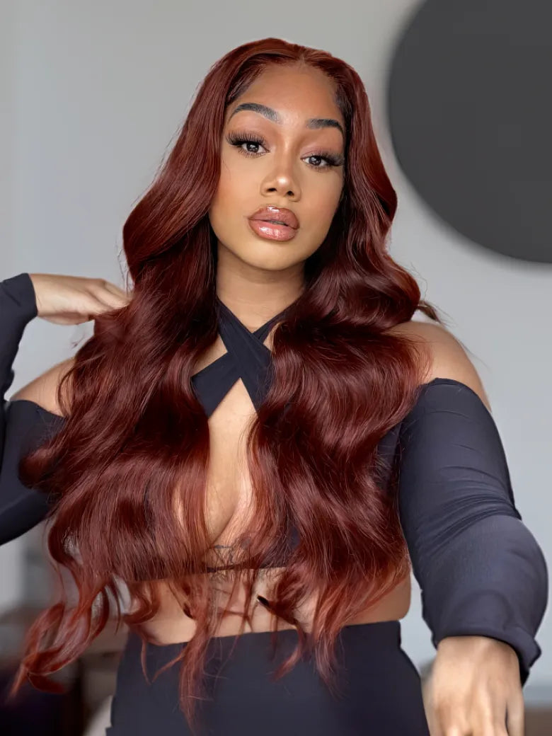 UNice Mahogany Reddish Brown Body Wave 3Pcs 100% Remy Human Hair Bundles