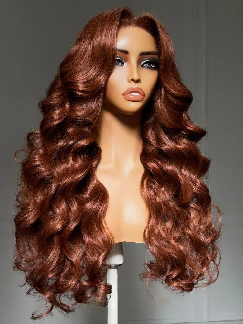 UNice 7x5 Bye Bye Slip™ Lace Auburn Copper Brown Body Wave Drawstring Wig Beginner Friendly