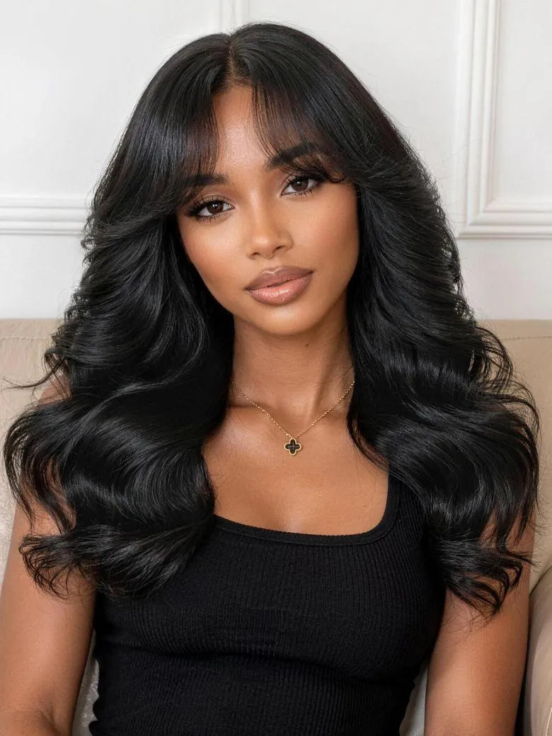 UNice Layered Shag with Wispy Bangs Bye-Bye Slip™ 7x5 Lace Closure Glueless Human Hair Wig Effortlessly Polished Look